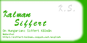 kalman siffert business card