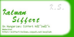 kalman siffert business card